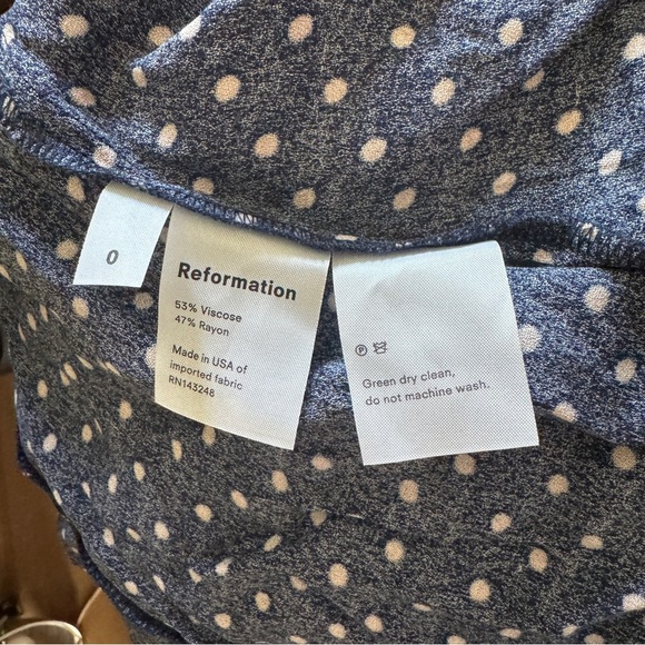 Reformation polka dot navy dress NWT - Picture 6 of 9
